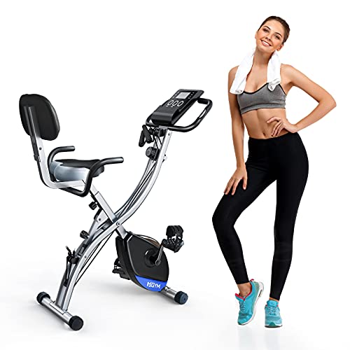 MGYM Folding Exercise Bike, Magnetic Resistance 3-in-1 Upright...