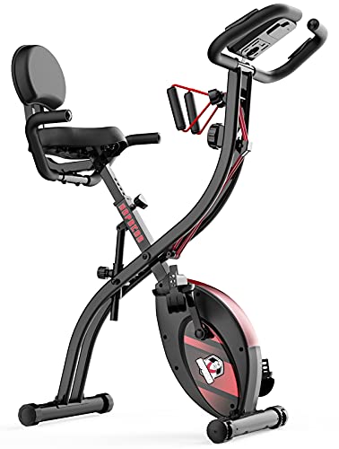 HAPBEAR Folding Exercise Bike Magnetic Foldable Stationary Bike, 3 in...